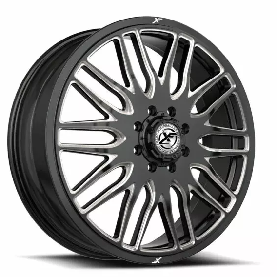 XF Off-Road XF-240 Dually Front 24x8.25 8x165.1 +110 Cb 121.3 Gloss Black & Milled