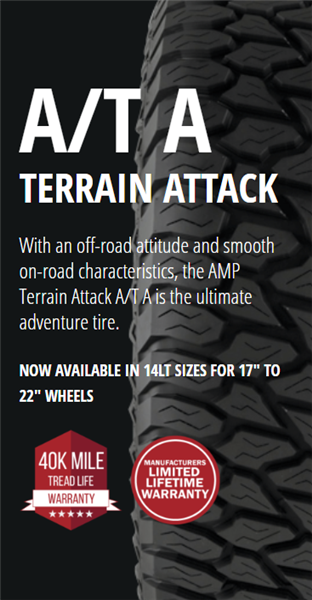 AMP TERRAIN ATTACK A/T A 305/70R18 126/123R LR E 65PSI MAX