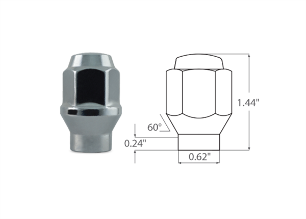 CLOSED END ET CENTRIC BULGE LUG NUT 12X1.25 MM