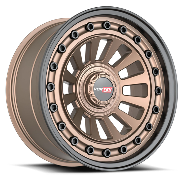 Vortek VRD-702 RADAR 17x9 Blank 0 Cb 78.1 Matte Bronze With Black Bolts & Lip