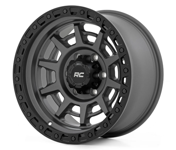 Rough Country 85 Series Wheel | Simulated Beadlock | Gunmetal Gray/Black | 17x9 | 5x5.5 | -0mm