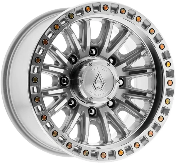 ARENA A103 MISSION 20X9 8X165.1 20MM 5.82 125.1 GLOSS SILVER MACHINED