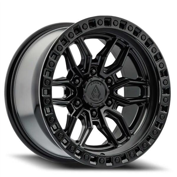 ARENA A109 HUSTLE 6 17X9 6X135 0MM SATIN BLACK CENTER GLOSSY BLACK LIP