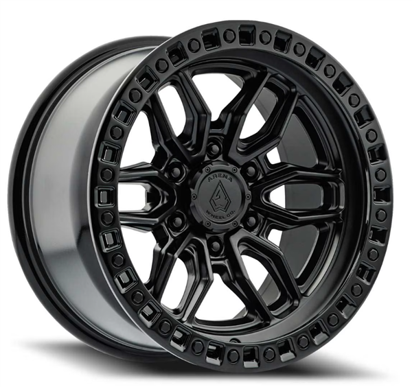 ARENA A109 HUSTLE 6 20x10 6x139.7 -18MM SATIN BLACK CENTER GLOSSY BLACK LIP