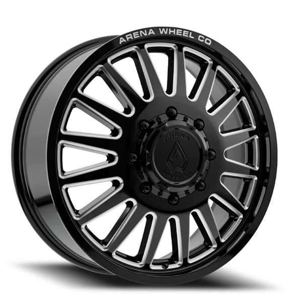 ARENA A110 RIVAL DUALY FRONT 20X8.25 8X165.1 105MM GLOSS BLACK AND MILLED