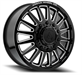 ARENA A110 RIVAL DUALY FRONT 20X8.25 10X225 105MM GLOSS BLACK AND MILLED