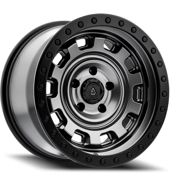 ARENA A112 GUNNER 17X9 5X127 0MM SATIN GUN METAL CENTER SATIN BLACK LIP