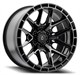 ARENA A114 BATTLE 20X12 6X135 -44MM GLOSSY BLACK MACHINED DDT FACE AND LIP