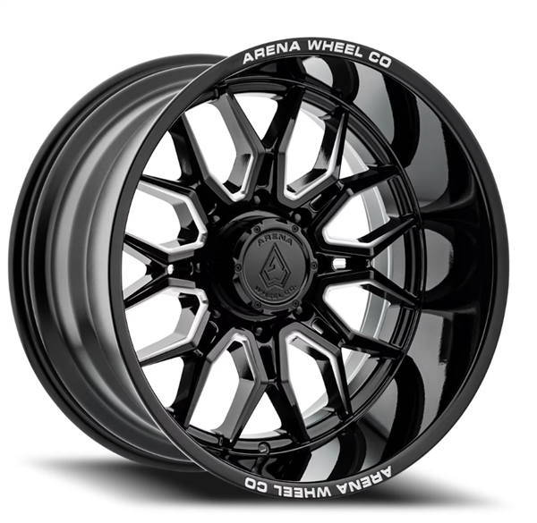 ARENA A117 VIOLATOR 22x12 8x180 -44MM GLOSSY BLACK AND MILLED