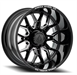 ARENA A117 VIOLATOR 22x12 8x180 -44MM GLOSSY BLACK AND MILLED