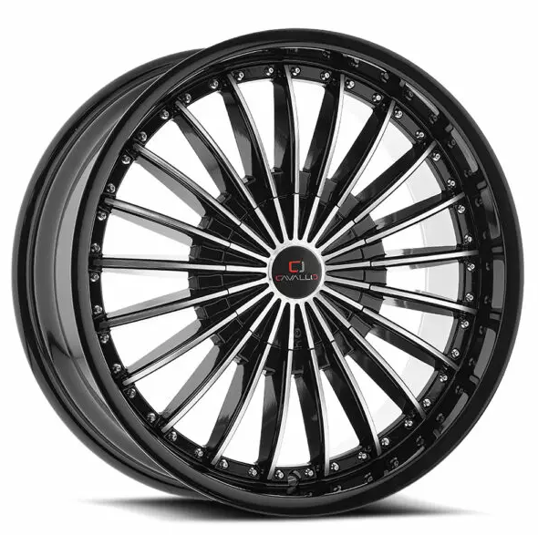 Cavallo CLV-32 18x8.0 5x100 5x114.3 +35 Cb 74.1 Gloss Black & Machined