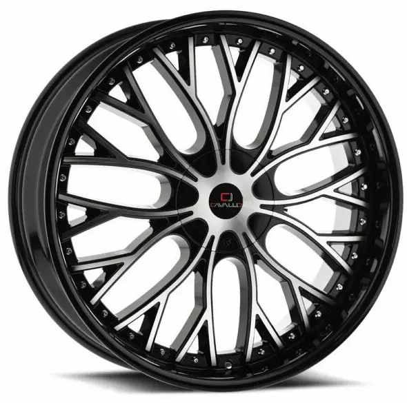 Cavallo CLV-33 18x8.0 5x108 5x114.3 +35 Cb 74.1 Gloss Black & Machined