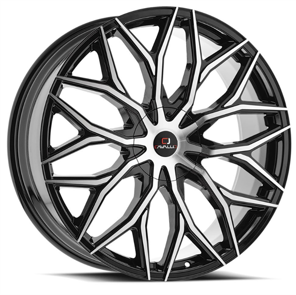 Cavallo CLV-37 24x9.0 5x115 5x120 +34 Cb 78.1 Gloss Black & Machined