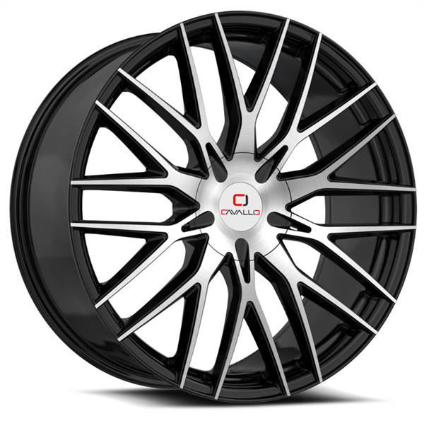 Cavallo CLV-45 22x8.5 5x114.3 5x120 +38 Cb 74.1 Gloss Black & Machined