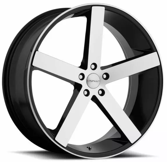 Cavallo CLV-5 20x8.5 5x114.3 +35 Cb 74.1 Gloss Black & Machined