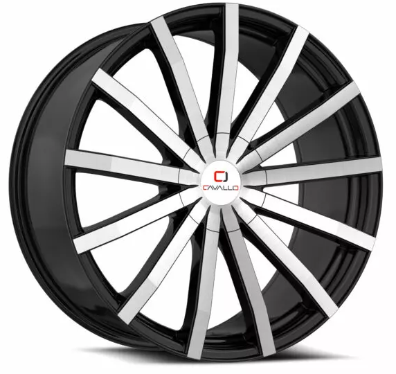 Cavallo CLV-52 22x8.5 5x114.3 5x120 +38 Cb 74.1 Gloss Black & Machined