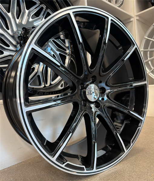 CON-02 22X10 5X112 ET40 CB66.6 GLOSS BLACK MACHINED FACE