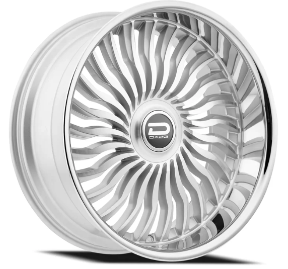 DAZZ 24x10 SNATCH 5x120.7 5x127 0 5.47 77.98 GLOSS SILVER BRUSHED CHROMED STAINLESS STEEL LIP