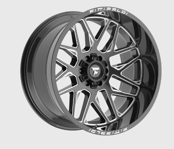 FITTIPALDI OFF ROAD FA19BM 22X12, ET -44, PCD 8X180, CB 124.3-GLOSS BLACK MILLED
