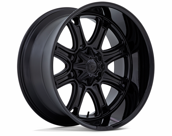 FUEL DARKSTAR 24X12 8X6.5 125 -44 M-BLK G-BLK MATTE BLACK WITH GLOSS BLACK LIP