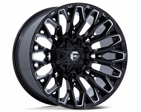 FUEL STRIKE 22X10 6X135 6X139.7 106 -18 GBLK MILL GLOSS BLACK MILLED (1 DISPLAY, 3 BOXES)