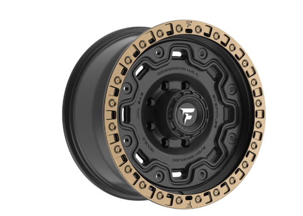 FITTIPALDI OFF ROAD FT100BZ 18X9, ET +18, PCD 8X6.50, CB 125.2-SATIN BLACK WITH BRONZE RING