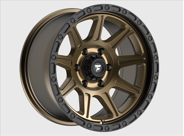 FITTIPALDI OFF ROAD FT104ZB 17X9, ET -06, PCD 6X135, CB 87.1-SATIN BRONZE WITH SATIN BLACK LIP