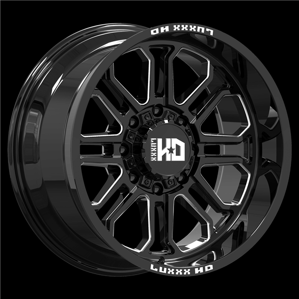 LHD35 20X10 8X180 -19 124.2 Gloss Black Milled