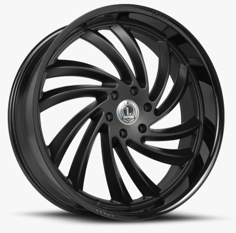 Luxxx Alloys Lux 26 22x9 6x139.7 +31et 93.1 Gloss Black Lip Matte Black Face Wheel
