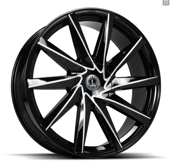 LUX35 20X8.5 5X112 5X120 ET23 CB73.1 GLOSS BLACK MILLED