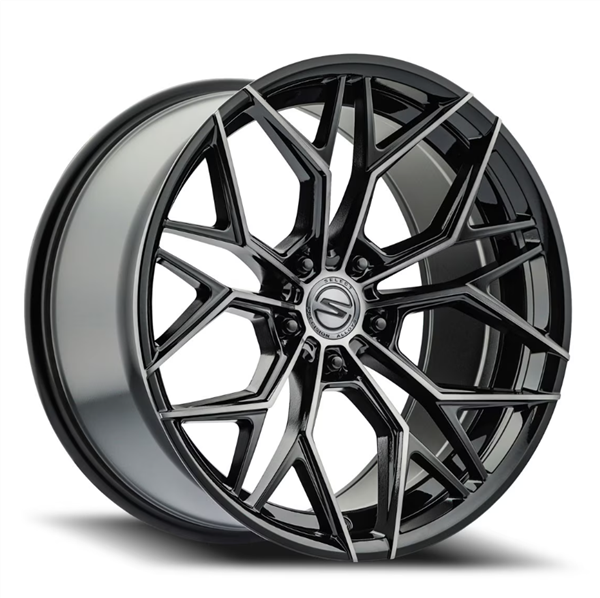 SELECT S105 SYNDICATE 20x9 SYNDICATE 5x112 20 5.81 66.53 GLOSSY BLACK MACHINED DDT FACE AND LIP