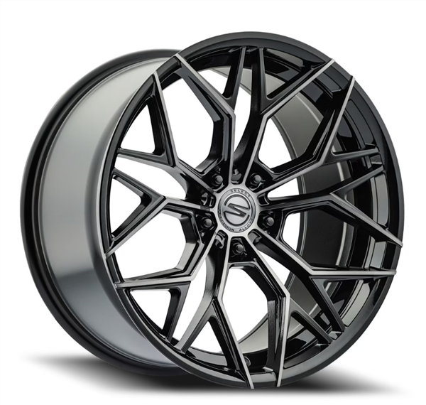 Cavallo CLV-37 24x9.0 5x115 5x120 +34 Cb 78.1 Gloss Black & Machined