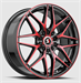 Spec-1 SP-60 17x7.5 4x100 4x114.3 +42 Cb 73.1 Gloss Black & Red Machined