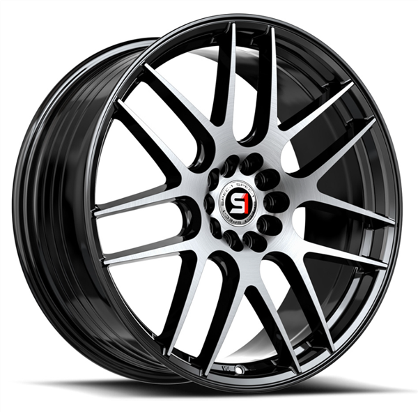 Spec-1 SP-65 17x8.0 5x110 5x114.3 +42 Cb 73.1 Gloss Black & Machined