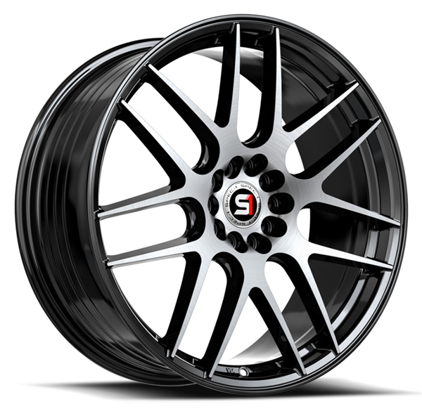 Spec-1 SP-65 17x8.0 4x100 4x114.3 +42 Cb 73.1 Gloss Black & Machined