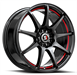 Spec-1 SP-67 18x8.0 4x100 4x114.3 +38 Cb 73.1 Gloss Black & Red Line