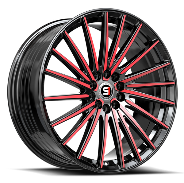 Spec-1 SP-68 17x7.5 5x105 5x114.3 +42 Cb 73.1 Gloss Black & Red Machined