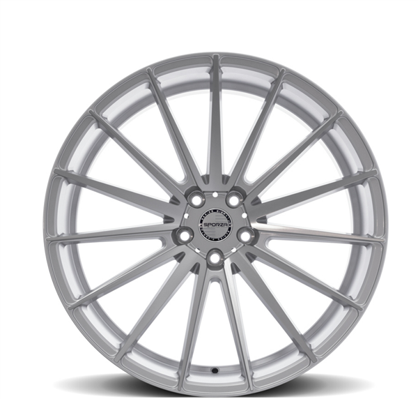 SPORZA PENTAGON 22X9 5X112 +25 CB 72.6 SILVER BRUSHED **STAGGERED**