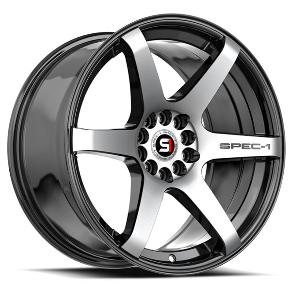 Spec-1 SPT-32 17x8.0 5x110 5x114.3 +42 Cb 73.1 Gloss Black & Machined