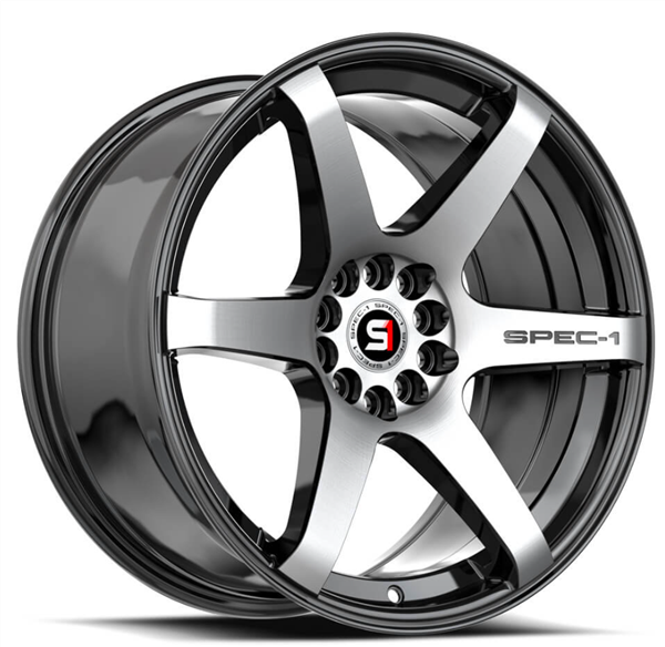 Spec-1 SPT-32 18x8.0 4x100 4x114.3 +34 Cb 73.1 Gloss Black & Machined