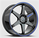 Spec-1 SPT-33 15x9.0 4x100 4x114.3 +15 Cb 73.1 Gloss Black & Blue Line