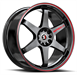 Spec-1 SPT-33 17x8.0 4x100 4x114.3 +38 Cb 73.1 Gloss Black & Red Line