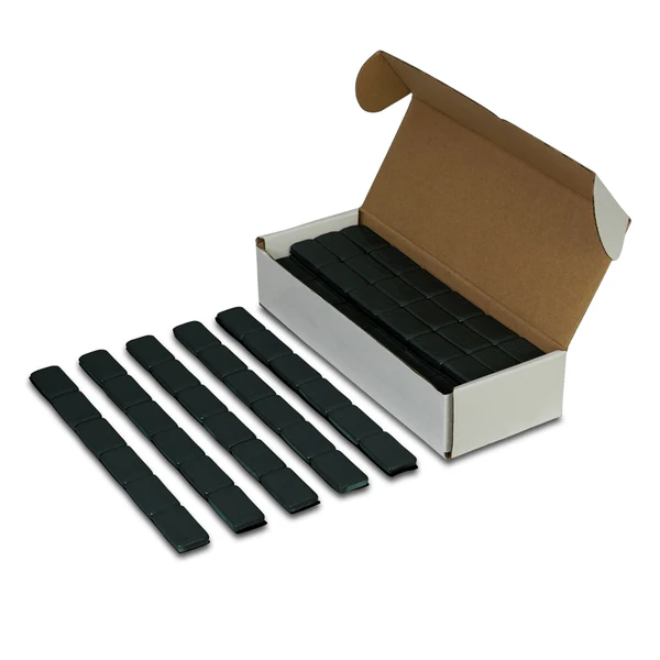 WHEEL WEIGHT 1/4 OZ STEEL BLACK STICK-ON BLUE 30 3oz STRIPS PER BOX