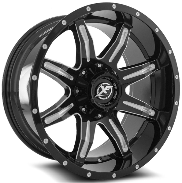 XF Off-Road XF-215 20x9 6x135 6x139.7 +12 Cb 106.4 Gloss Black & Milled