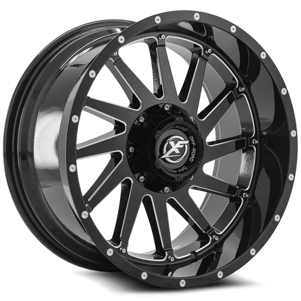 XF Off-Road XF-216 20X10 8X165.1 8X170 -12 Cb 125.2 Gloss Black & Milled