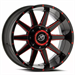 XF Off-Road XF-219 18x9 5x127 5x139.7 +0 Cb 78.1 Gloss Black & Red Milled