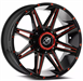 XF Off-Road XF-220 18x9 8x165.1 8x170 0 Cb 125.2 Gloss Black & Red Milled