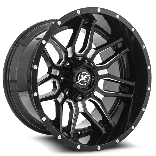 XF-222 20X9 5X127 5X139.7 +12 Cb 78.1 Gloss Black & Milled