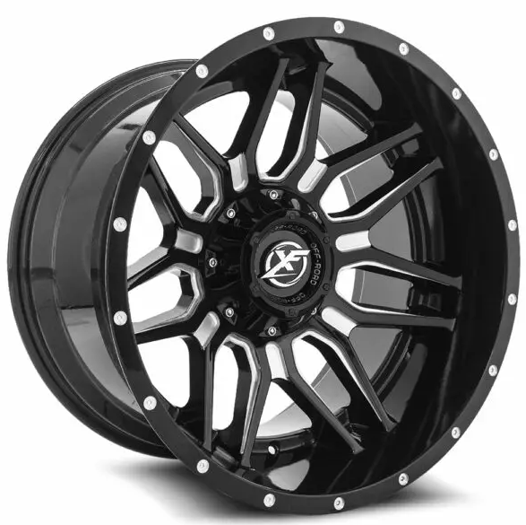 XF Off-Road XF-222 22X12 8x165.1 8X170 -44 Cb 125.2 Gloss Black & Milled