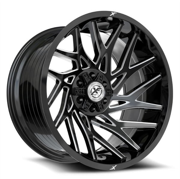XF Off-Road XF-229 22x12 6x135 6x139.7 -44 Cb 106.4 Gloss Black & Milled